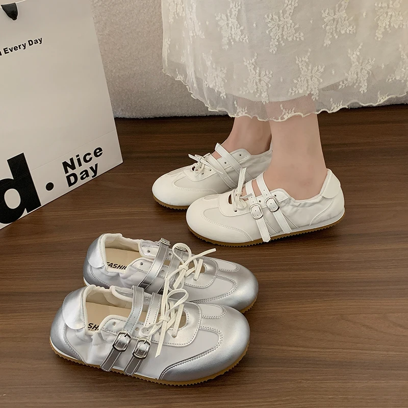 Women's Mary Jane Style Casual Sneakers, Flat Lace-up Ballet Flats, Soft Breathable Daily Shoes for Ladies
Women's Mary Jane Style Casual Sneakers, Flat Lace-up Ballet Flats, Soft Breathable Daily Shoes for Ladies