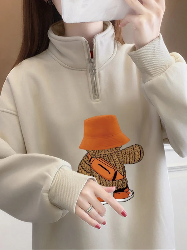 Women's Fleece-lined -neck Sweatshirt Half-zipper Jacket Trendy Casual Comfortable Long Sleeve Cotton Polyester Blend
Women's Fleece-lined -neck Sweatshirt Half-zipper Jacket Trendy Casual Comfortable Long Sleeve Cotton Polyester Blend