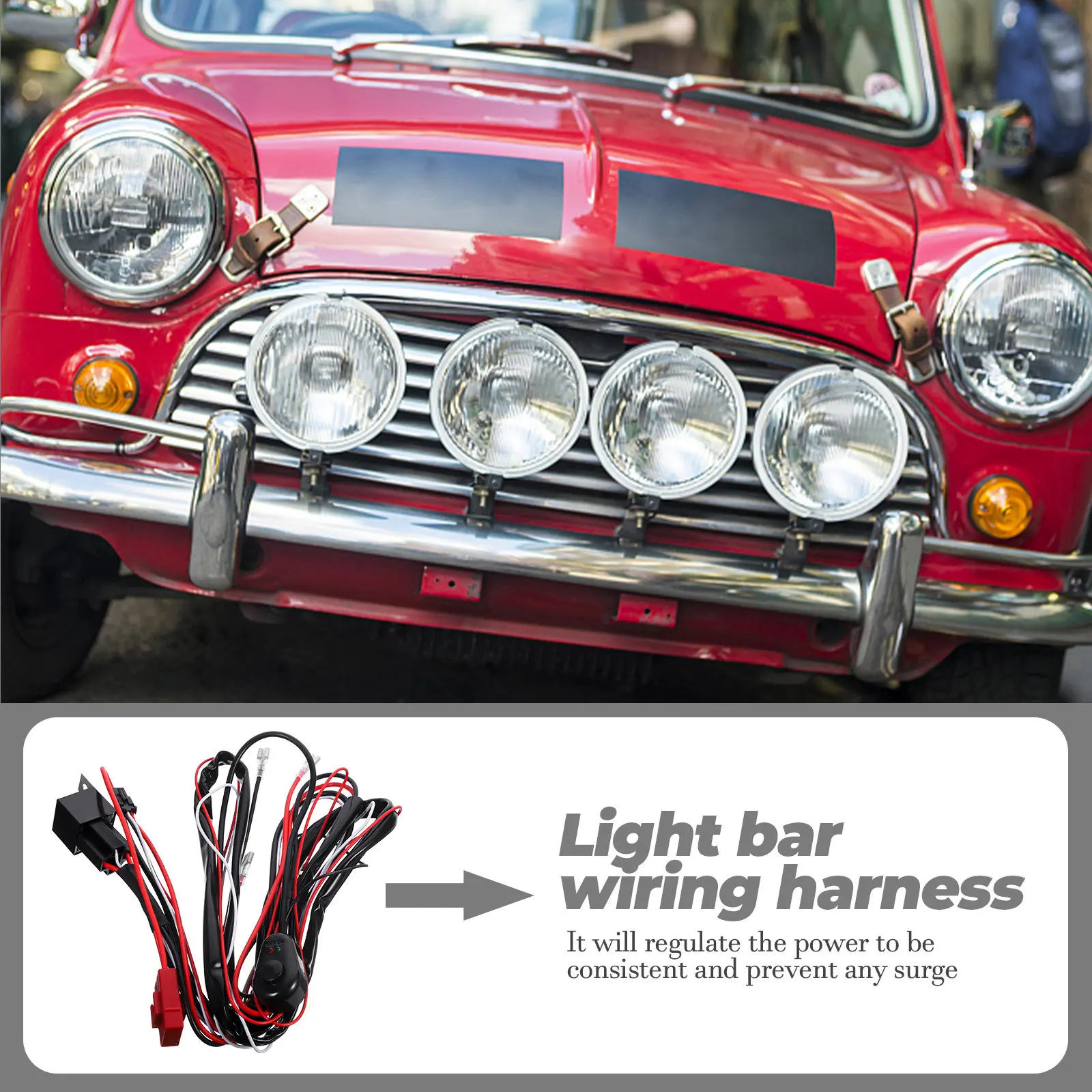 Universal Power Relay Wiring Harness for LED Light Bar Halogen Work Lights with Pre Installed Inline Fuse Illuminated Rocker
Universal Power Relay Wiring Harness for LED Light Bar Halogen Work Lights with Pre Installed Inline Fuse Illuminated Rocker