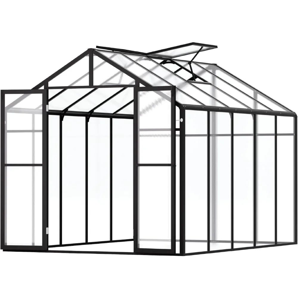 Polycarbonate Garden Greenhouse, 8 X 10 Feet, with 2 Ventilation Windows, Hinged Doors, and A Large Aluminum Greenhouse Kit
Polycarbonate Garden Greenhouse, 8 X 10 Feet, with 2 Ventilation Windows, Hinged Doors, and A Large Aluminum Greenhouse Kit