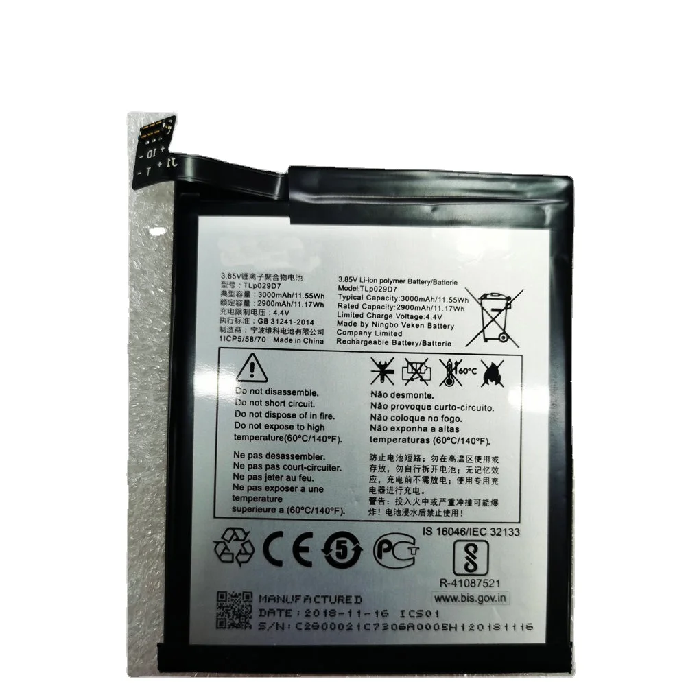 TLP029D7 TLP029D1 Аккумулятор для мобильного телефона Alcatel TCL 3 3X 2018 5 TCL V760 Y660 OT-5052D 5052Y 5086 5058 5058A 5058J 5058T
TLP029D7 TLP029D1 Аккумулятор для мобильного телефона Alcatel TCL 3 3X 2018 5 TCL V760 Y660 OT-5052D 5052Y 5086 5058 5058A 5058J 5058T