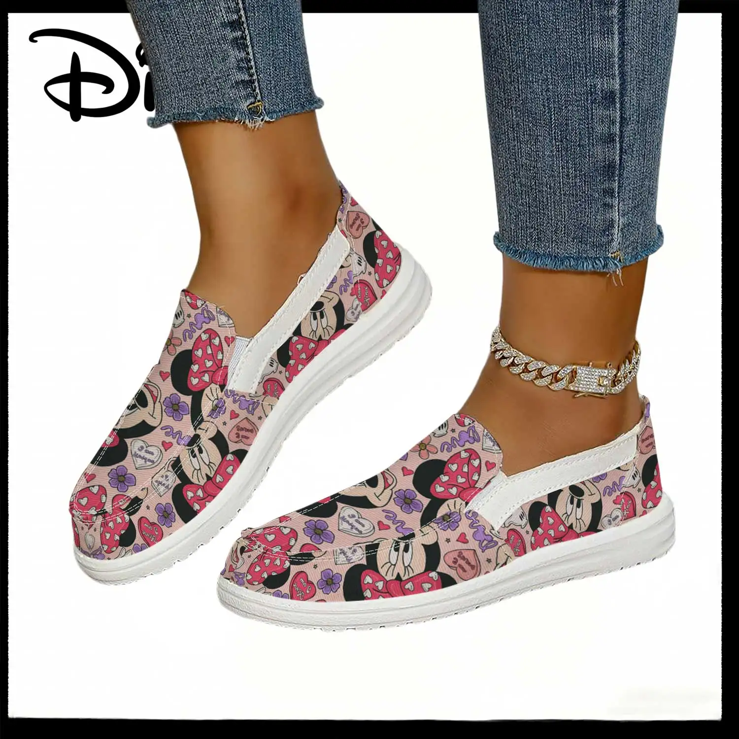 Официально лицензированные женские слипоны Disney Minnie Mouse с принтом в виде сердечек – удобные мультяшные лоферы
Официально лицензированные женские слипоны Disney Minnie Mouse с принтом в виде сердечек – удобные мультяшные лоферы