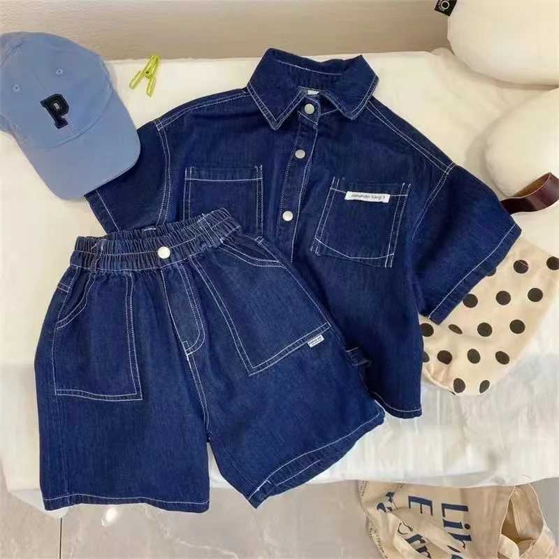 Kids Clothes Set For Baby Boys Korea Tops Shorts 2PCS Short Sleeve Denim Costume Tracksuit Outfits Set Summer New 2024 2 4 6 8 Y
Kids Clothes Set For Baby Boys Korea Tops Shorts 2PCS Short Sleeve Denim Costume Tracksuit Outfits Set Summer New 2024 2 4 6 8 Y