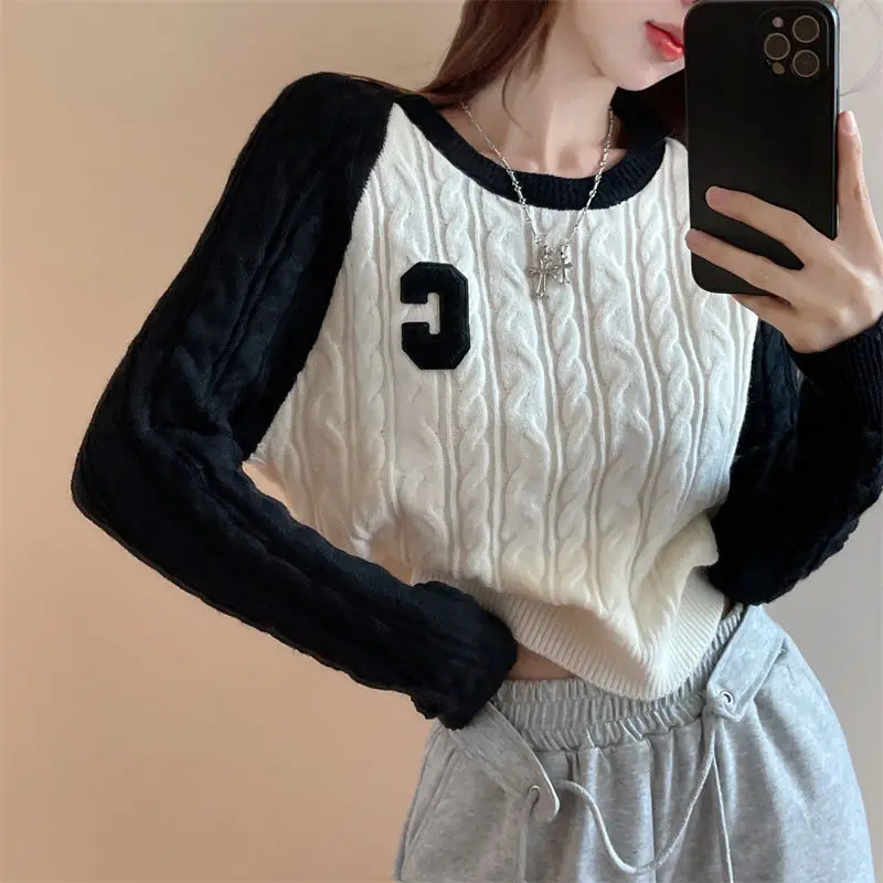 Patchwork Screw Thread Knitting Bottoming Shirt Femme Interior Lapping 2024 Autumn New Vintage Letter Sweater Women Pullovers
Patchwork Screw Thread Knitting Bottoming Shirt Femme Interior Lapping 2024 Autumn New Vintage Letter Sweater Women Pullovers