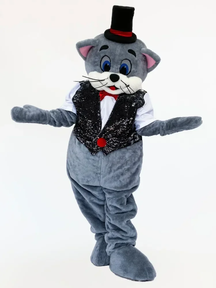 Disney Deluxe Black Vest Hat Cute Grey Cat Mascot Costume Adults Halloween Christmas Fancy party Dress Carnival advertising Outf
Disney Deluxe Black Vest Hat Cute Grey Cat Mascot Costume Adults Halloween Christmas Fancy party Dress Carnival advertising Outf