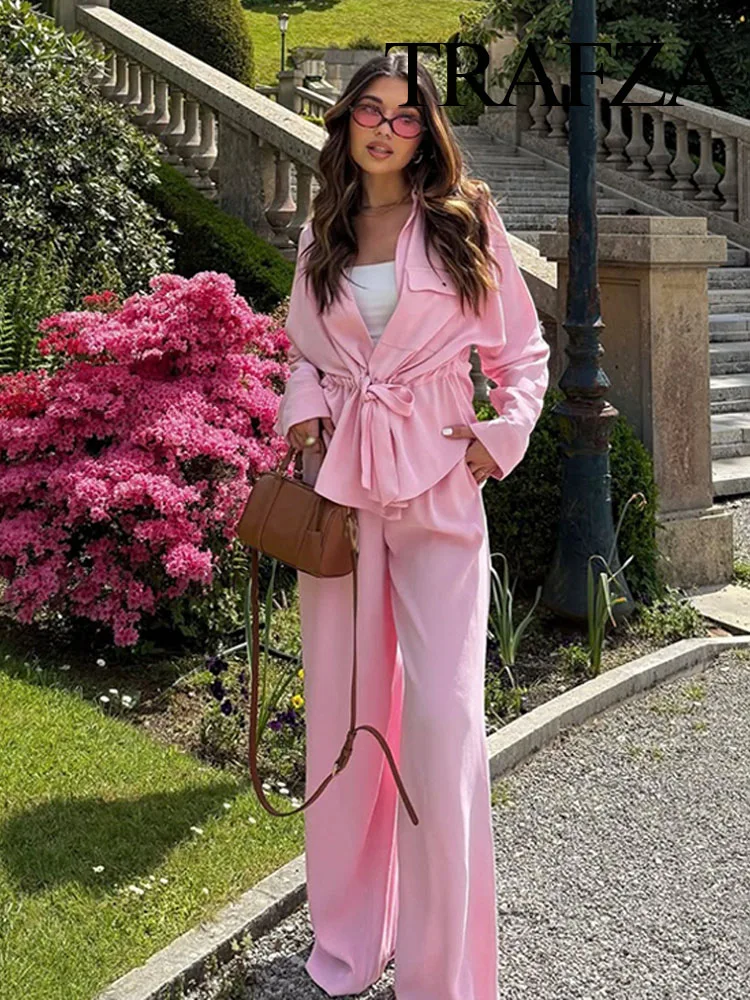 TRAFZA Women Summer Fashion Set Turn-Down Collar Long Sleeves Lace-Up Single-Breasted Shirt+Elastic Waist Pocket Pant 2 Color
TRAFZA Women Summer Fashion Set Turn-Down Collar Long Sleeves Lace-Up Single-Breasted Shirt+Elastic Waist Pocket Pant 2 Color