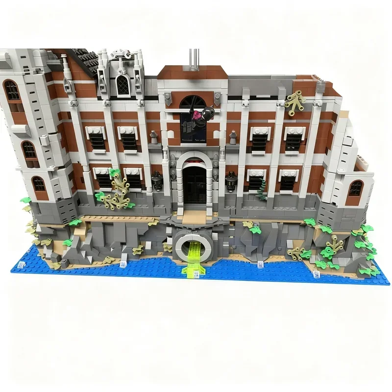 6755PCS MOC City Street View Modular Arkham Asylum Model Building Blocks Creative Assembly Display Home Decor Construction Gift