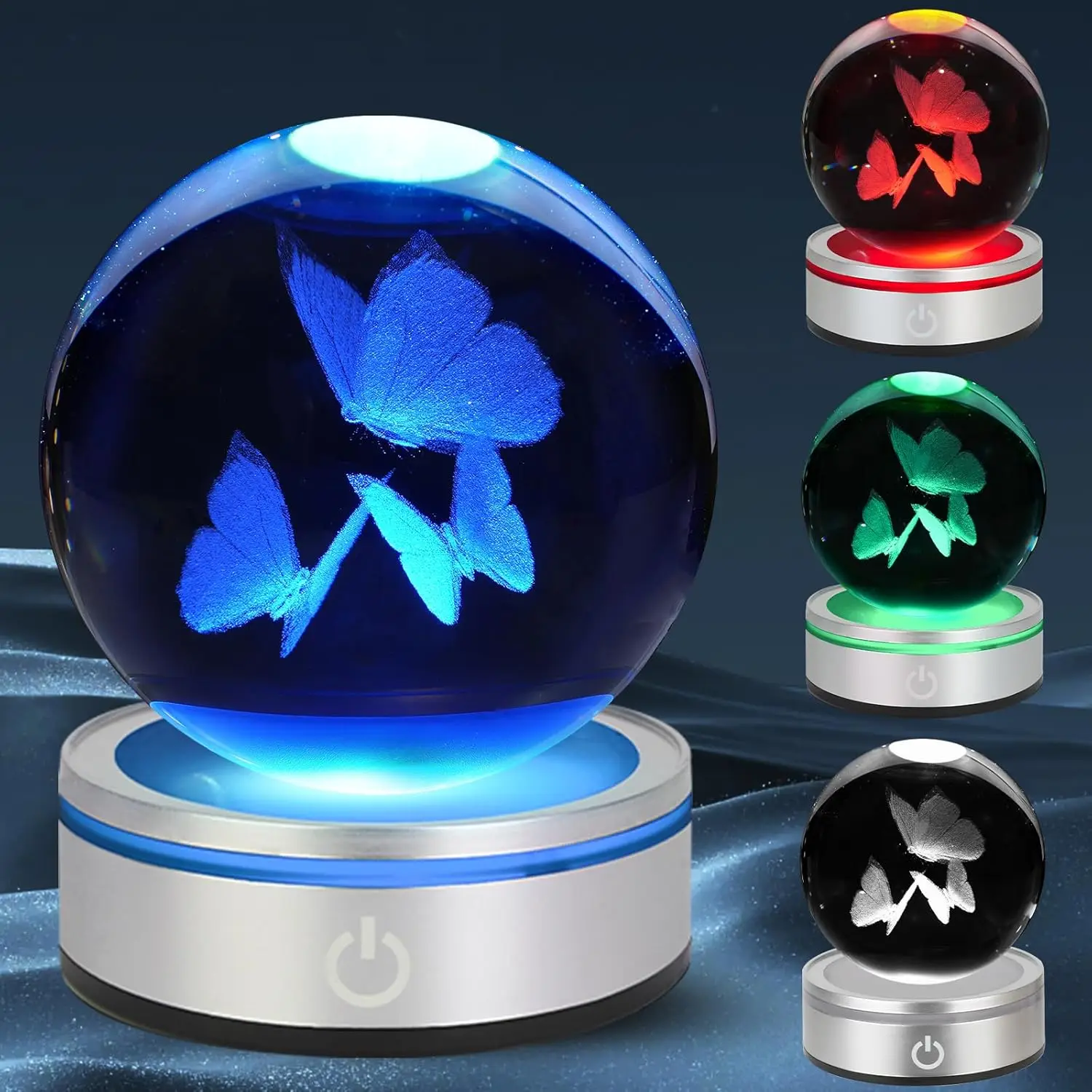 3D Butterfly Crystal Ball Night Light with LED Touch Base, 3.15-Inch Glass Sphere Lamp for Birthday Christmas Home Decor Gift
3D Butterfly Crystal Ball Night Light with LED Touch Base, 3.15-Inch Glass Sphere Lamp for Birthday Christmas Home Decor Gift
