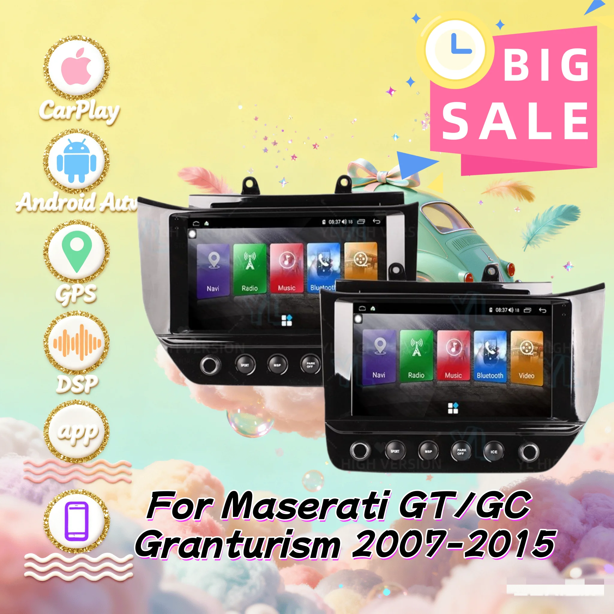 9-дюймовый Android 14 плеер с беспроводным CarPlay, видео и аудио для Maserati GT Gran Turismo 2007-2015, GPS-навигация, DSP, Bluetooth 5.0, 4G
9-дюймовый Android 14 плеер с беспроводным CarPlay, видео и аудио для Maserati GT Gran Turismo 2007-2015, GPS-навигация, DSP, Bluetooth 5.0, 4G