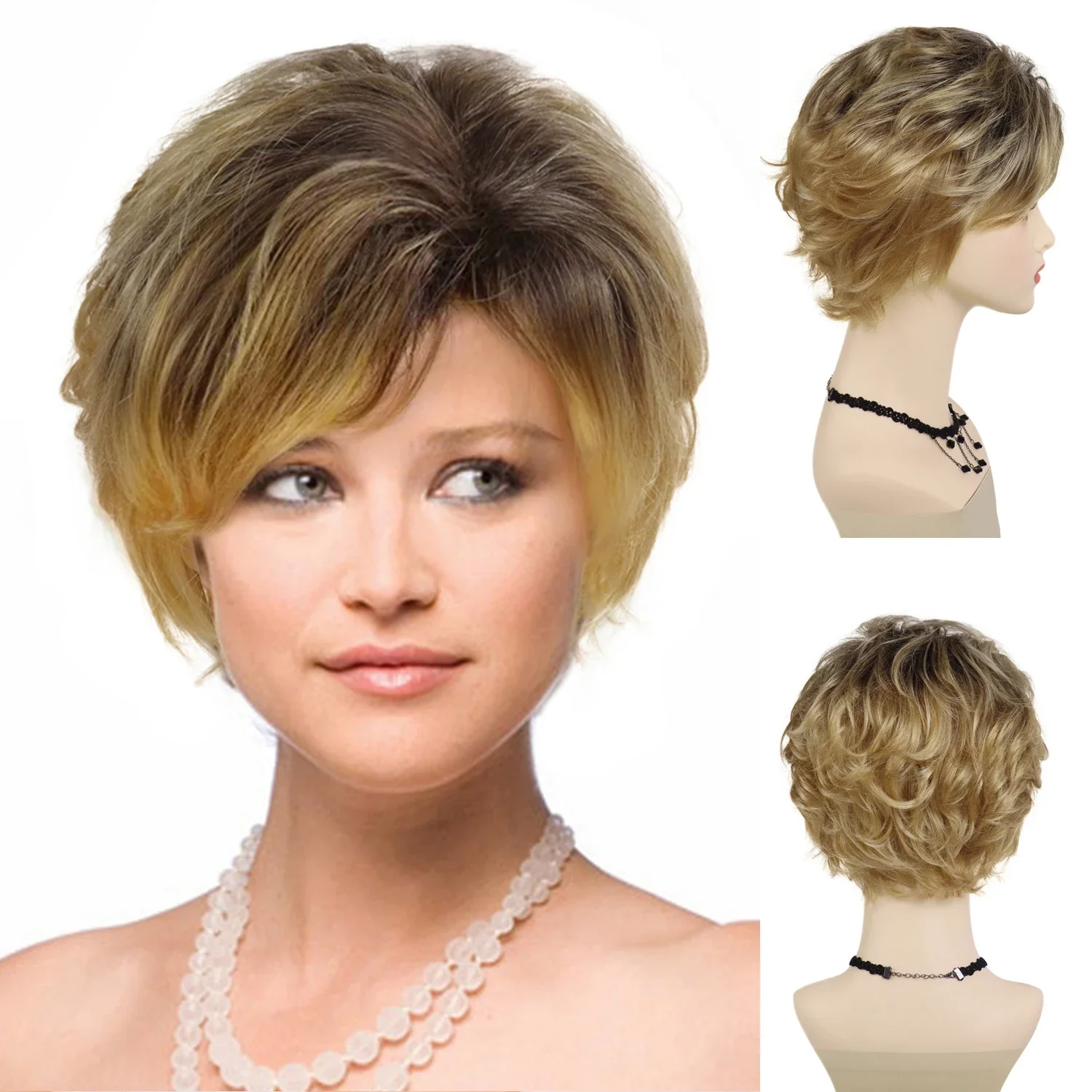 GNIMEGIL Synthetic Blonde Wig for Women Dark Root Ombre Wig Daily Female Wigs with Bangs Natural Curly Hair Cosplay Halloween
GNIMEGIL Synthetic Blonde Wig for Women Dark Root Ombre Wig Daily Female Wigs with Bangs Natural Curly Hair Cosplay Halloween