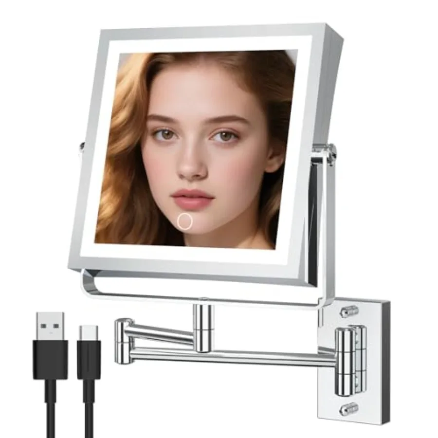 Wall Mounted Makeup Mirror with Lights 4000mAh Rechargeable Double Sided 1X/10X Magnifying Lighted Vanity Mirror with 3 Color L
Wall Mounted Makeup Mirror with Lights 4000mAh Rechargeable Double Sided 1X/10X Magnifying Lighted Vanity Mirror with 3 Color L