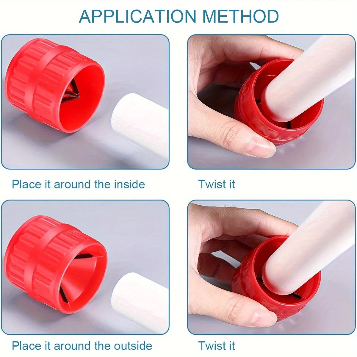 Heavy Duty Internal External Tube Deburring & Chamfer Tool, Red Metal Pipes Tool for PVC/PPR/Copper/Brass/Aluminum Tubes
Heavy Duty Internal External Tube Deburring & Chamfer Tool, Red Metal Pipes Tool for PVC/PPR/Copper/Brass/Aluminum Tubes