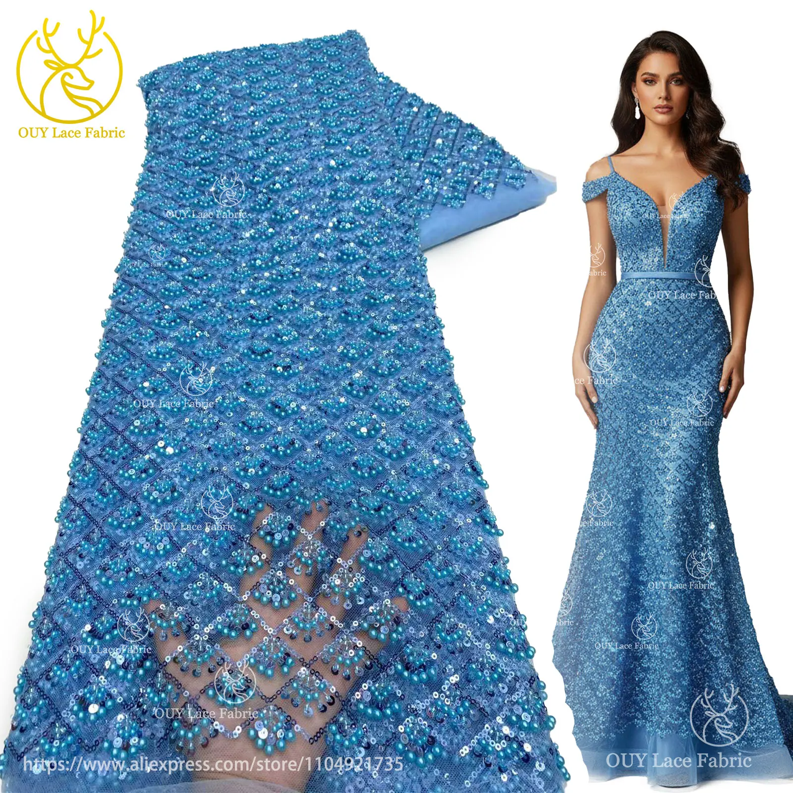 Африканская кружевная ткань с бисером, 2021, небесно-голубая, новейшая нигерийская французская тюль с блестками, кружевная ткань, материал свадебного платья для свадебной вечеринки
Африканская кружевная ткань с бисером, 2021, небесно-голубая, новейшая нигерийская французская тюль с блестками, кружевная ткань, материал свадебного платья для свадебной вечеринки