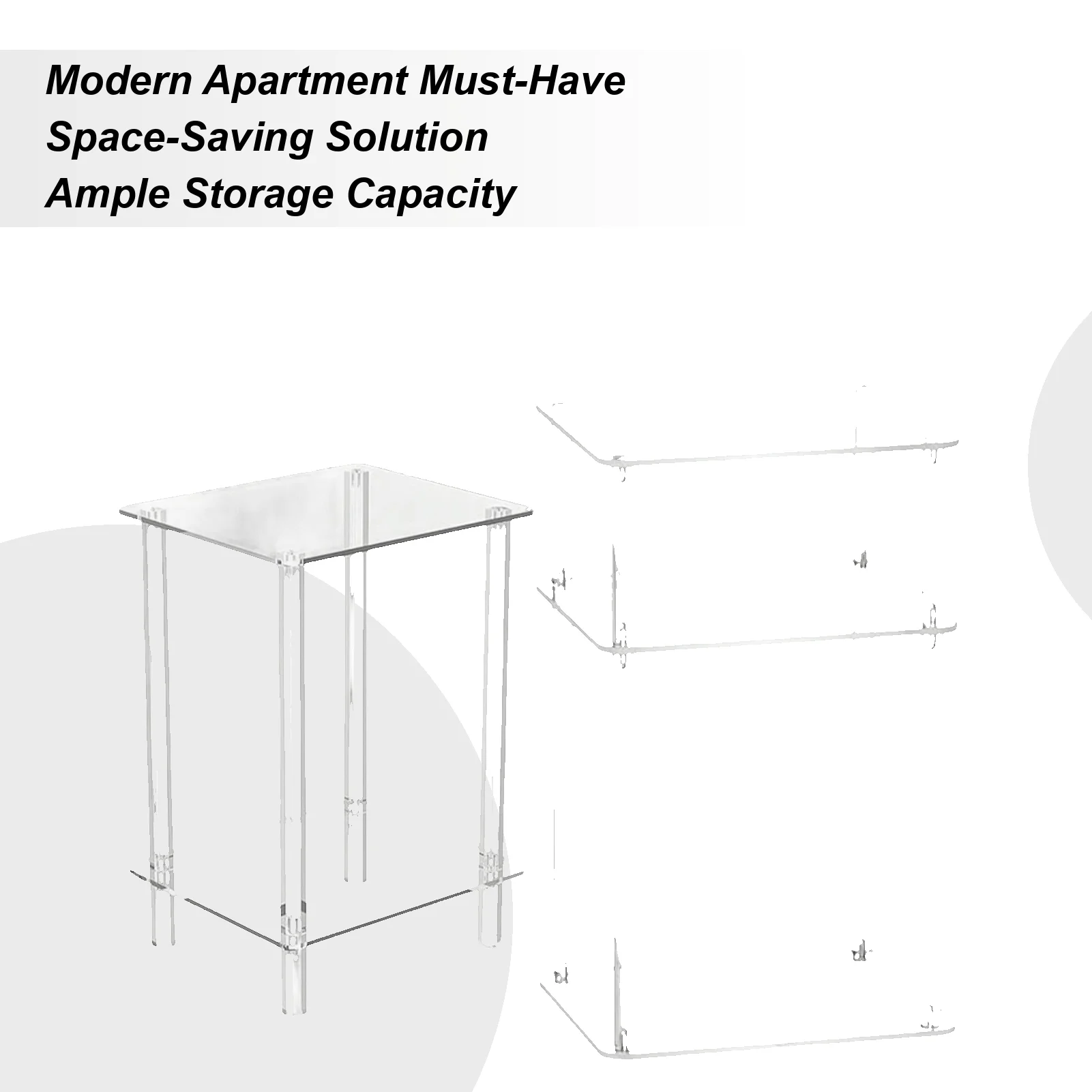 Small Bedside Table Transparent Acrylic Tall Nightstand For Living Room Multi-Functional Organizer Shelf For Hotel Dormitory
Small Bedside Table Transparent Acrylic Tall Nightstand For Living Room Multi-Functional Organizer Shelf For Hotel Dormitory