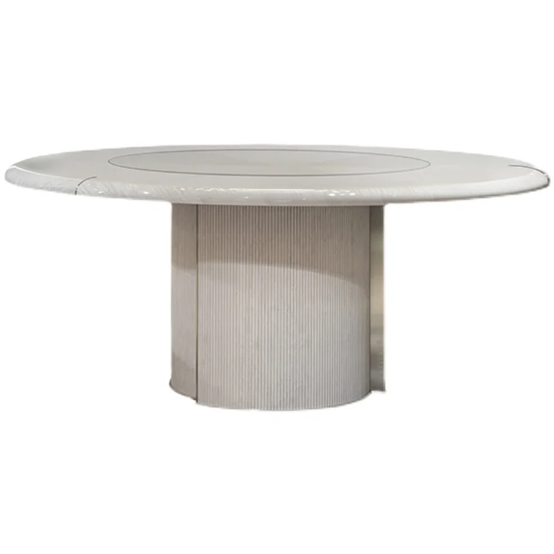 Round pure white dining table Stainless steel dining table and chairs Household western dining table
Round pure white dining table Stainless steel dining table and chairs Household western dining table