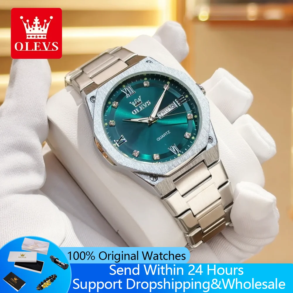 OLEVS 3736 Luxury Quartz Man Watch Original Stainless Steel Strap Date Week Waterproof Luminous Fashion Business Men's Watches
OLEVS 3736 Luxury Quartz Man Watch Original Stainless Steel Strap Date Week Waterproof Luminous Fashion Business Men's Watches