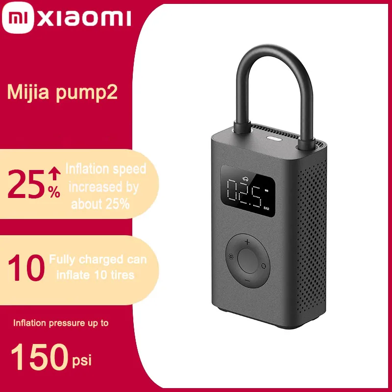 Xiaomi Mijia Air Pump 2nd Generation 25% Boost Mini Portable Electric Air Compressor 150PSI Multi-function Tire Inflator Type-C
Xiaomi Mijia Air Pump 2nd Generation 25% Boost Mini Portable Electric Air Compressor 150PSI Multi-function Tire Inflator Type-C