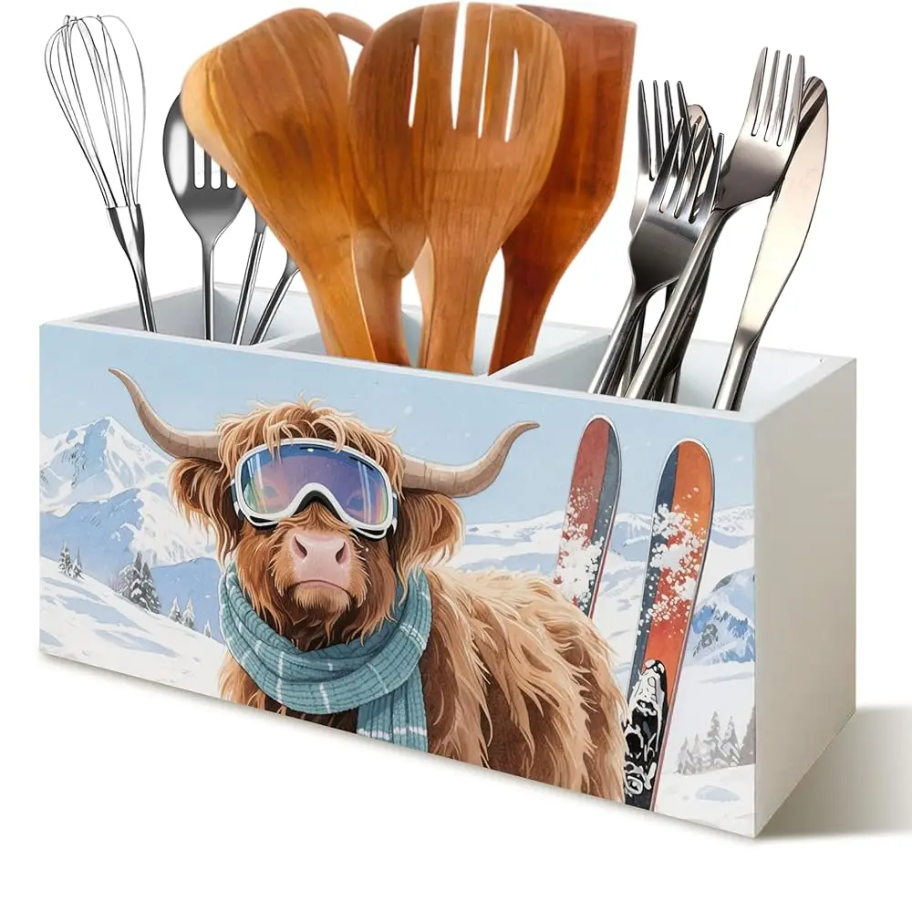 Winter Skiing Highland Cow Pen Pencil Holder Organizer for Desk, Cow Lovers Gifts, Western Cattle Snowy Mountain Wood Cooking
Winter Skiing Highland Cow Pen Pencil Holder Organizer for Desk, Cow Lovers Gifts, Western Cattle Snowy Mountain Wood Cooking