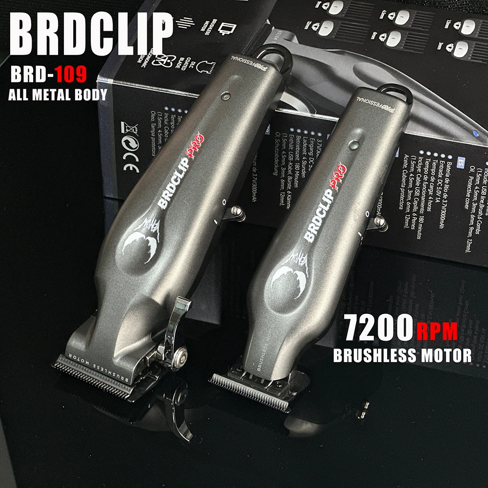 BRDCLIP BRD109 Professional Barber Hair Clipper 7200RPM Brushless Motor DLC FADE Blades Men's 3000mAH Battery Salon Trimmer
BRDCLIP BRD109 Professional Barber Hair Clipper 7200RPM Brushless Motor DLC FADE Blades Men's 3000mAH Battery Salon Trimmer