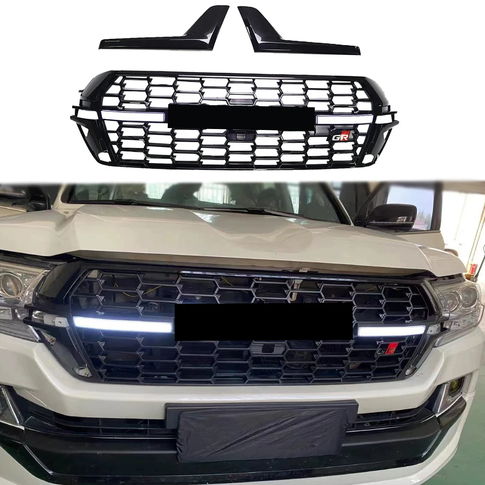Black With Led Light Turn Signal Front Grille Fits for Land Cruiser LC200 2016-2021
Black With Led Light Turn Signal Front Grille Fits for Land Cruiser LC200 2016-2021