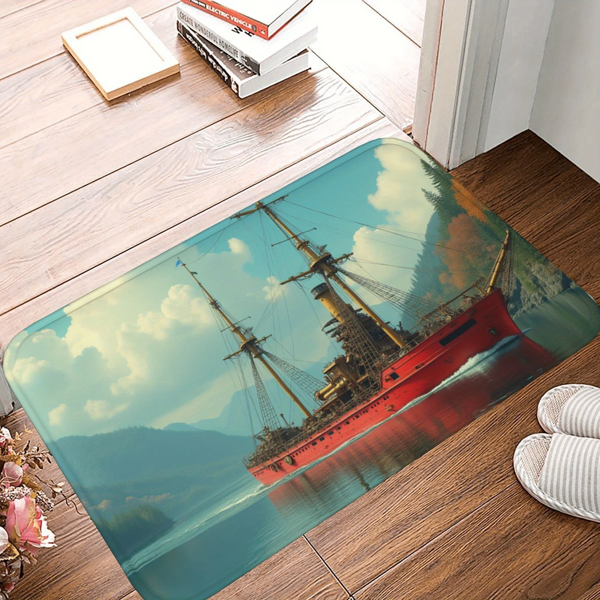 1PC Nautical Ssilboat Voyage Kitchen Rug Non-Slip Door Mat Pop design Bathroom Rug Bath Mat Carpet for Home Sink Laundry Decor
1PC Nautical Ssilboat Voyage Kitchen Rug Non-Slip Door Mat Pop design Bathroom Rug Bath Mat Carpet for Home Sink Laundry Decor