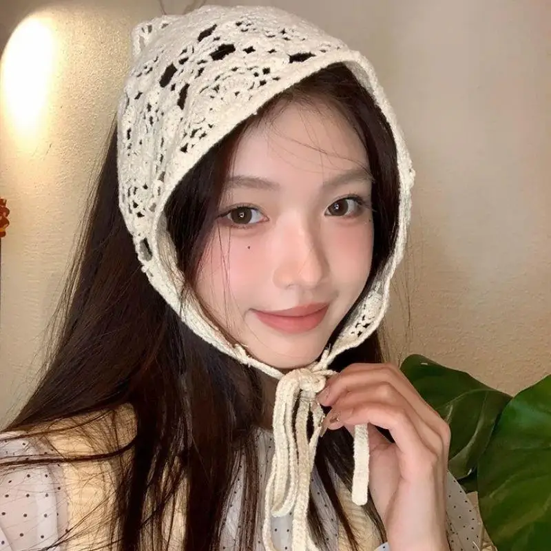 Spring Summer Knitted Triangle Headband Handmade Crochet French Pastoral Flower Headband Towel Little Flower Headscarf
Spring Summer Knitted Triangle Headband Handmade Crochet French Pastoral Flower Headband Towel Little Flower Headscarf