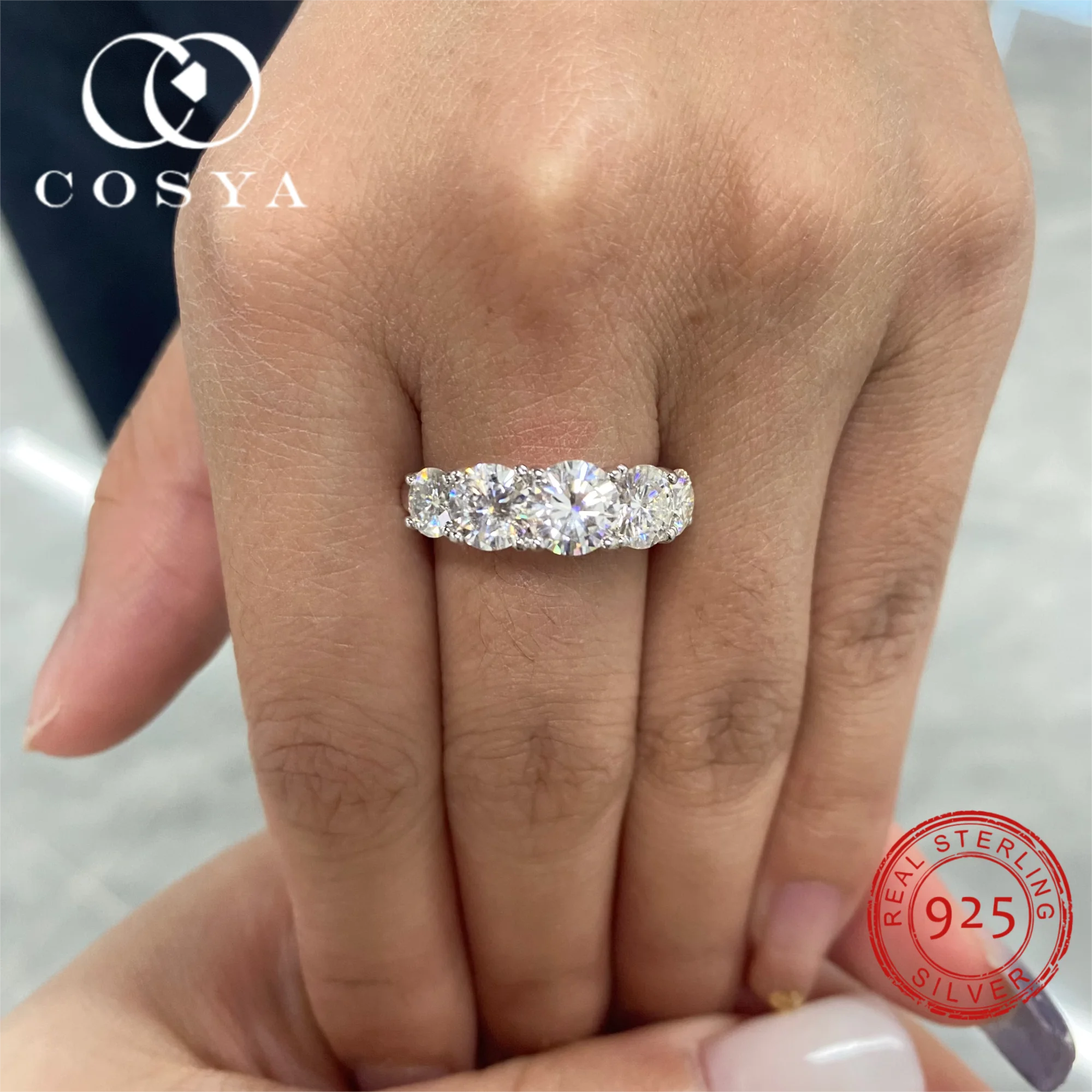 COSYA 3,6 CT кольцо с муассанитом для женщин, стерлинговое серебро 925 пробы, обручальное кольцо, сертифицированное GRA, лабораторное обручальное кольцо с бриллиантом, ювелирные изделия
COSYA 3,6 CT кольцо с муассанитом для женщин, стерлинговое серебро 925 пробы, обручальное кольцо, сертифицированное GRA, лабораторное обручальное кольцо с бриллиантом, ювелирные изделия