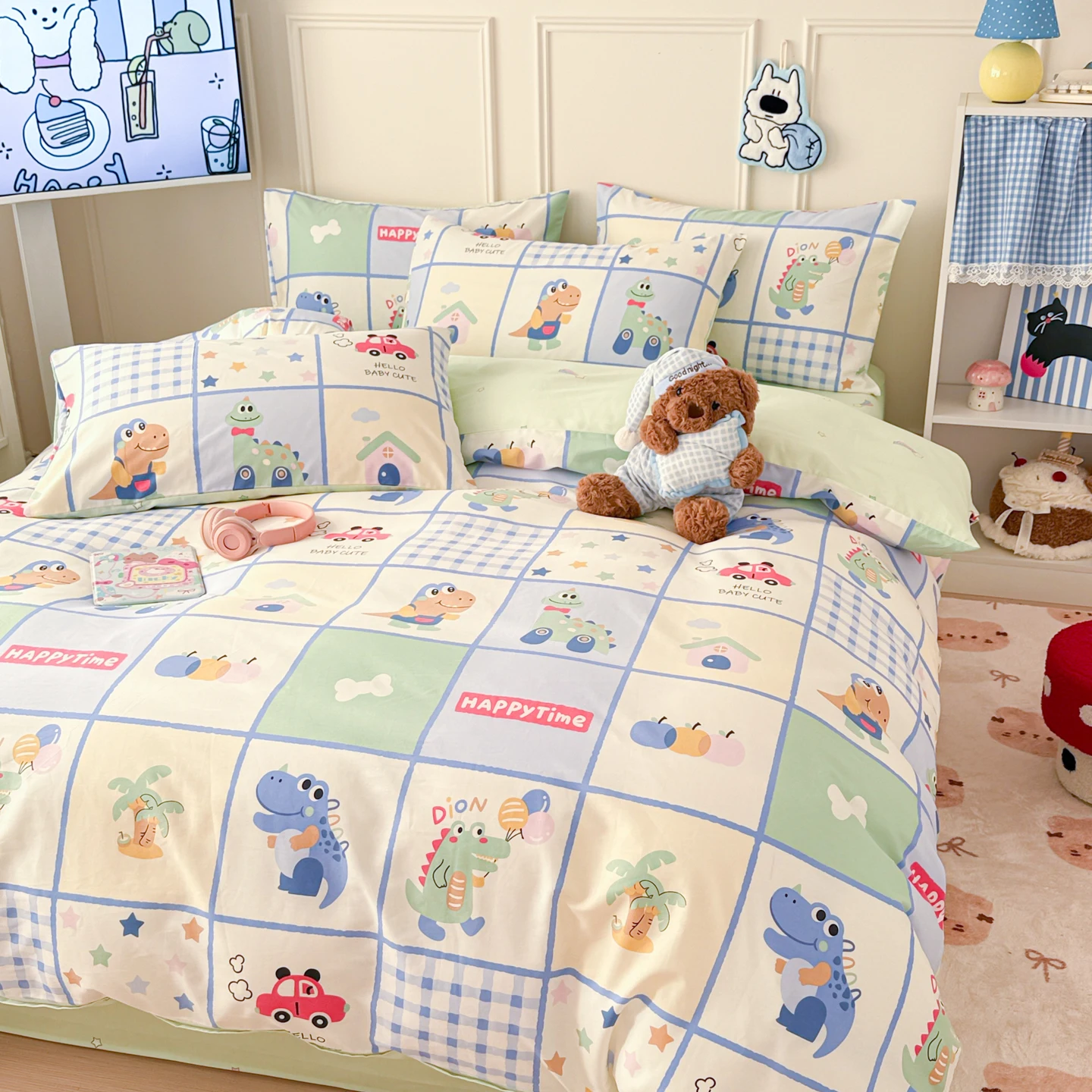 100%Cotton Bedding Set Single/Queen/King Cute Cartoon Print Bed Sheet Set Skin-friendly Beddings постельное белье
100%Cotton Bedding Set Single/Queen/King Cute Cartoon Print Bed Sheet Set Skin-friendly Beddings постельное белье