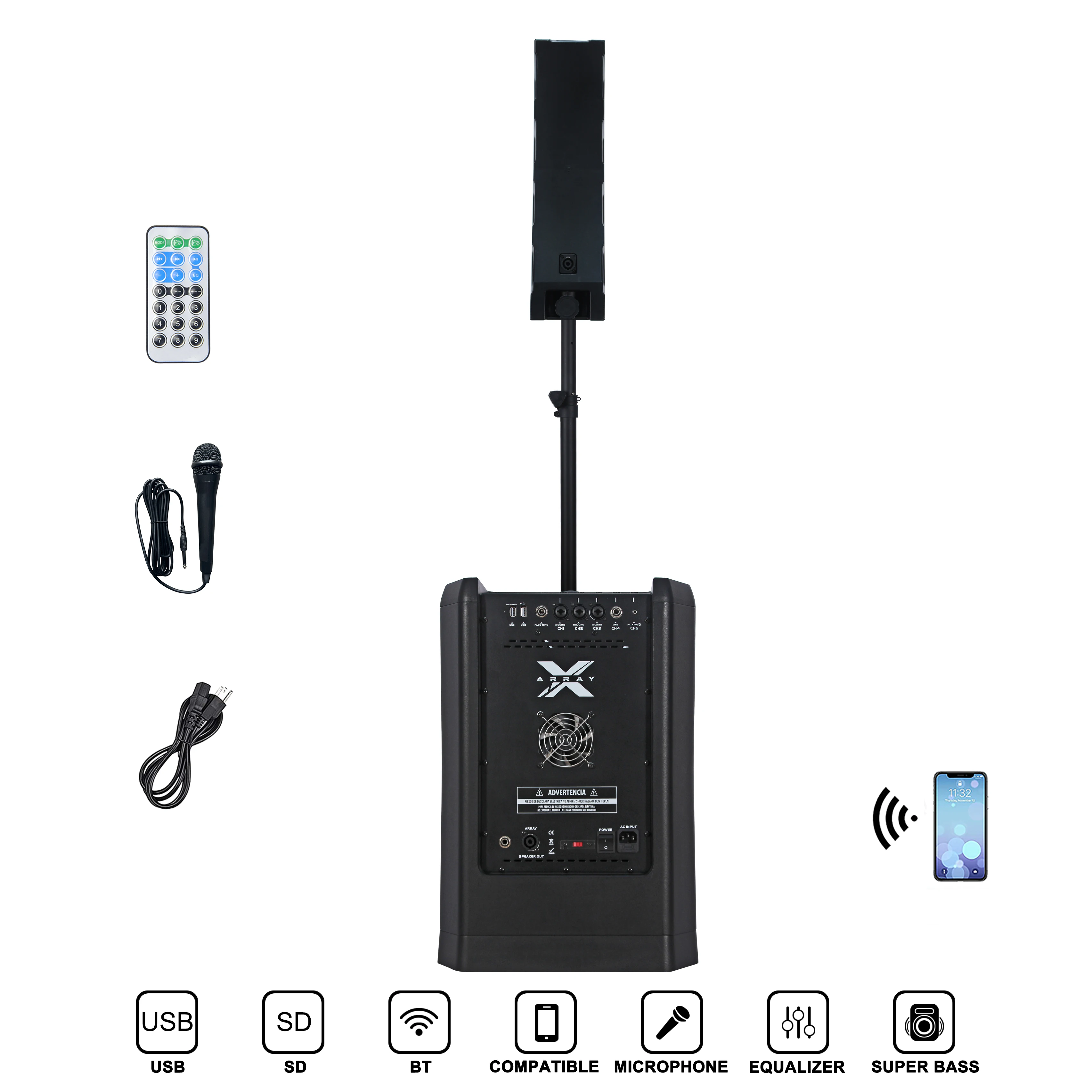 2000W Professional Active Array Column Speaker PA Speaker 12inch 1.1 Channel DSP Feature Party Karaoke System Bocina Parlante
2000W Professional Active Array Column Speaker PA Speaker 12inch 1.1 Channel DSP Feature Party Karaoke System Bocina Parlante
