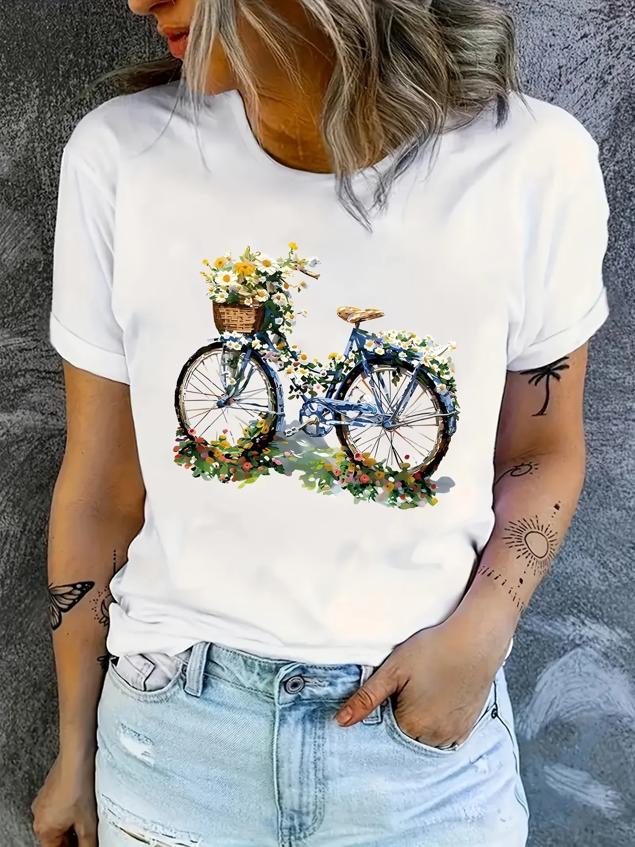 T-shirt 90s 2026 Floral Bike Print Women's Casual Graphic Y2K Geometric Art Print Short Sleeve T Shirt Clothing Top Tee
T-shirt 90s 2026 Floral Bike Print Women's Casual Graphic Y2K Geometric Art Print Short Sleeve T Shirt Clothing Top Tee