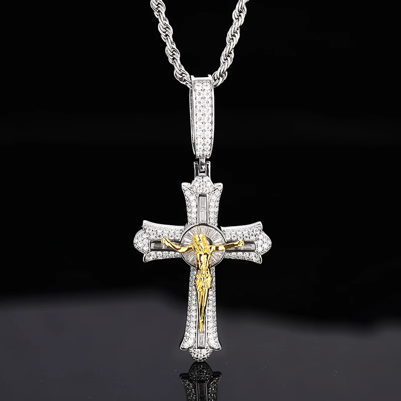 S925 Sterling Silver Moissanite Bling Ice Out INRI Crucifix Jesus Piece Cross Pendants Necklaces for Men Rapper Jewelry Gift
S925 Sterling Silver Moissanite Bling Ice Out INRI Crucifix Jesus Piece Cross Pendants Necklaces for Men Rapper Jewelry Gift