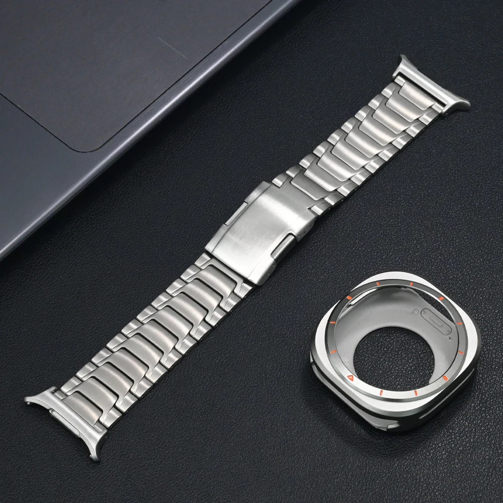 Titanium Strap+Protective Case for Samsung Galaxy Watch Ultra 47mm Aluminum Alloy Coverage Bumper Bracelet Band for Galaxy Ultra
Titanium Strap+Protective Case for Samsung Galaxy Watch Ultra 47mm Aluminum Alloy Coverage Bumper Bracelet Band for Galaxy Ultra