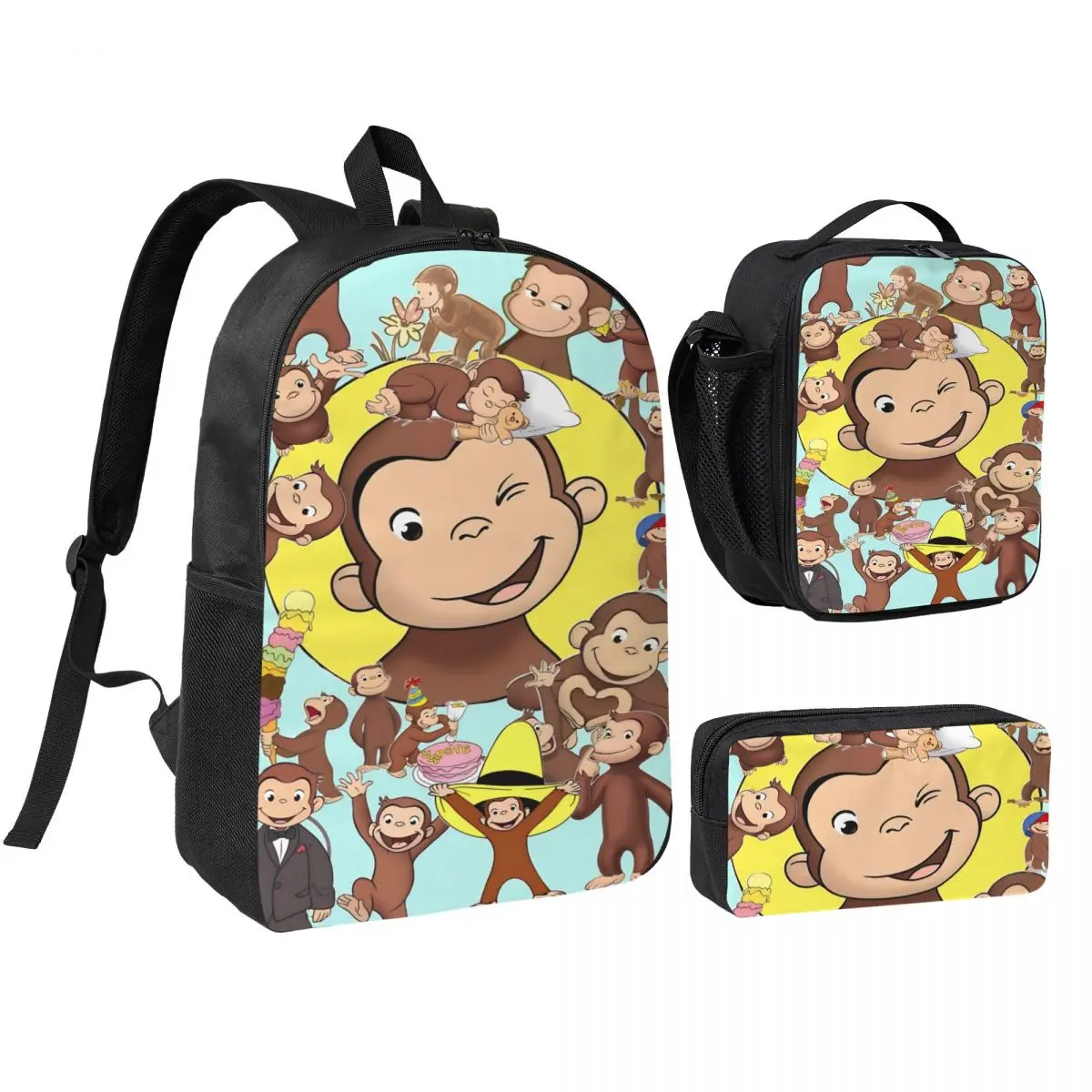 3Pcs Curious George African Monkey merch Backpack Set for Pen Bags Bookbag Sets with Lunch Box For School Students Knapsack
3Pcs Curious George African Monkey merch Backpack Set for Pen Bags Bookbag Sets with Lunch Box For School Students Knapsack