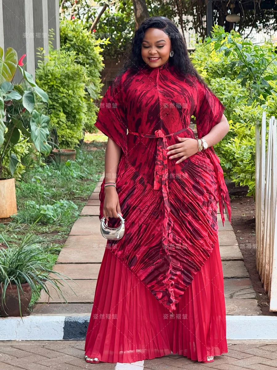 Plus Size Women 2 Piece Sets Miyake Chiffon Print Pleated Top And Casual Wide Leg Pants Fashion Set Office Lady Female Pantsuit 
Plus Size Women 2 Piece Sets Miyake Chiffon Print Pleated Top And Casual Wide Leg Pants Fashion Set Office Lady Female Pantsuit