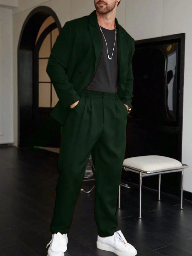 Elegant Suits for Men Suits High Quality 2024 Men's Solid Color Double-breasted Blazer and Trousers Two-piece Set Costumes Suit
Elegant Suits for Men Suits High Quality 2024 Men's Solid Color Double-breasted Blazer and Trousers Two-piece Set Costumes Suit