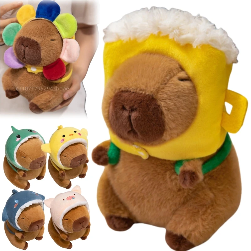 22cm Cute Dress Animal Capybara Plush Doll Dinosaur Shark Sunflower Beer Bread Capybara Plush Toy Home Decor Gift For Kids
22cm Cute Dress Animal Capybara Plush Doll Dinosaur Shark Sunflower Beer Bread Capybara Plush Toy Home Decor Gift For Kids
