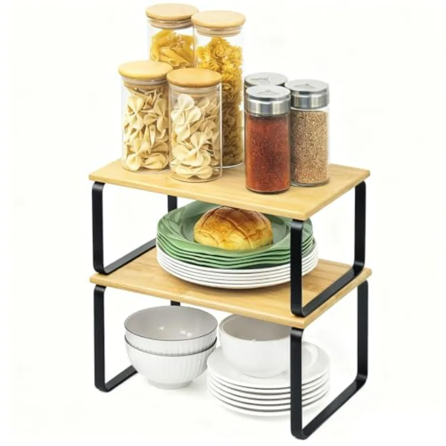 Cabinet Storage Rack, 2-Piece Kitchen Countertop Shelf, Kitchen Storage Rack, Spice Rack, Stackable, Expandable - Black Legs
Cabinet Storage Rack, 2-Piece Kitchen Countertop Shelf, Kitchen Storage Rack, Spice Rack, Stackable, Expandable - Black Legs