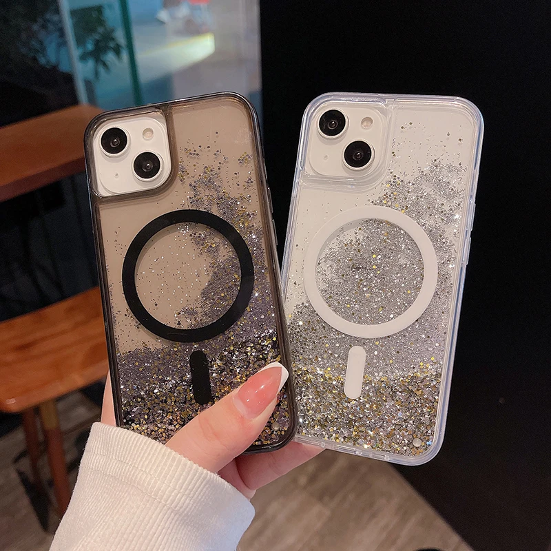 Stylish Glitter Quicksand Magnetic Phone Case for IPhone 15 14 16 Pro Max Flash Rechargeable Hard Mobile Liquid Case
Stylish Glitter Quicksand Magnetic Phone Case for IPhone 15 14 16 Pro Max Flash Rechargeable Hard Mobile Liquid Case