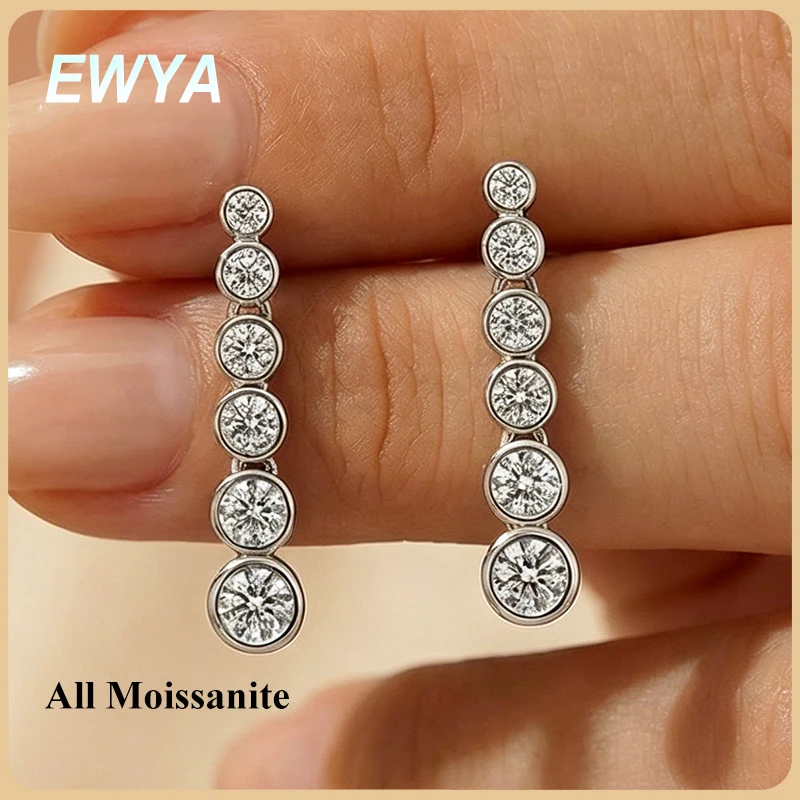 EWYA Round Bezel Set Graduated Round Cut Moissanite Stud Earrings Women S925 Silver Lab Diamond Drop Earring Ear Fine Jewelry
EWYA Round Bezel Set Graduated Round Cut Moissanite Stud Earrings Women S925 Silver Lab Diamond Drop Earring Ear Fine Jewelry
