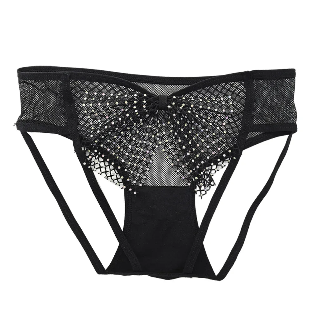 Womens Rhinestone Fishnet Panties Sheer Hollow Big Bow Lingerie Crotchless Sexy Underwear Ultra-Thin G-string Thongs Underpants
Womens Rhinestone Fishnet Panties Sheer Hollow Big Bow Lingerie Crotchless Sexy Underwear Ultra-Thin G-string Thongs Underpants
