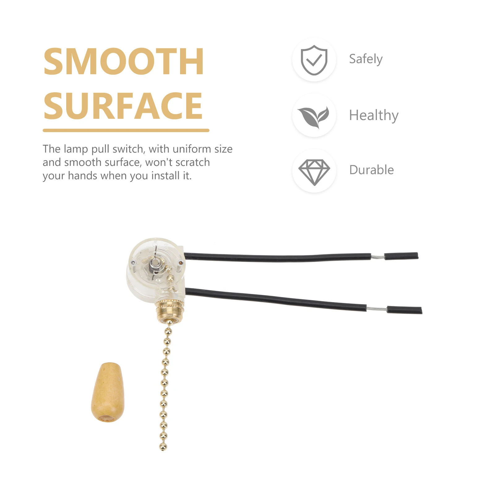 2Pcs Durable Wood And Metal Pull Switch Innovative Ceiling Lamp Control Accessory For Light Fixture
2Pcs Durable Wood And Metal Pull Switch Innovative Ceiling Lamp Control Accessory For Light Fixture
