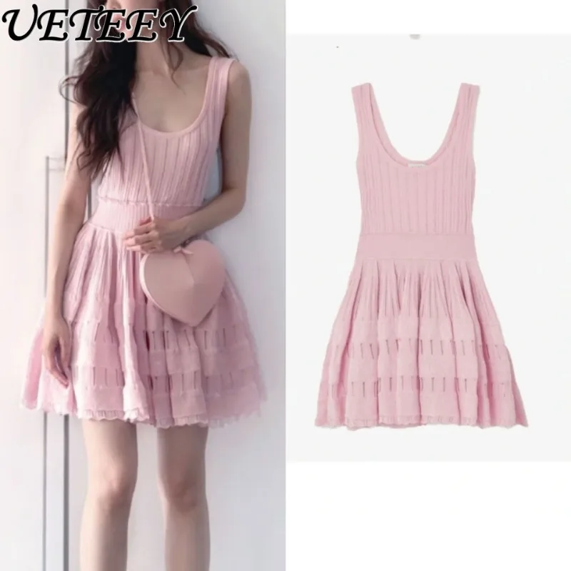French Celebrity Heavy Industry Hollow A-word Vest Dress Summer High Waist Solid Color Slimming Knitted Suspender Dresses
French Celebrity Heavy Industry Hollow A-word Vest Dress Summer High Waist Solid Color Slimming Knitted Suspender Dresses