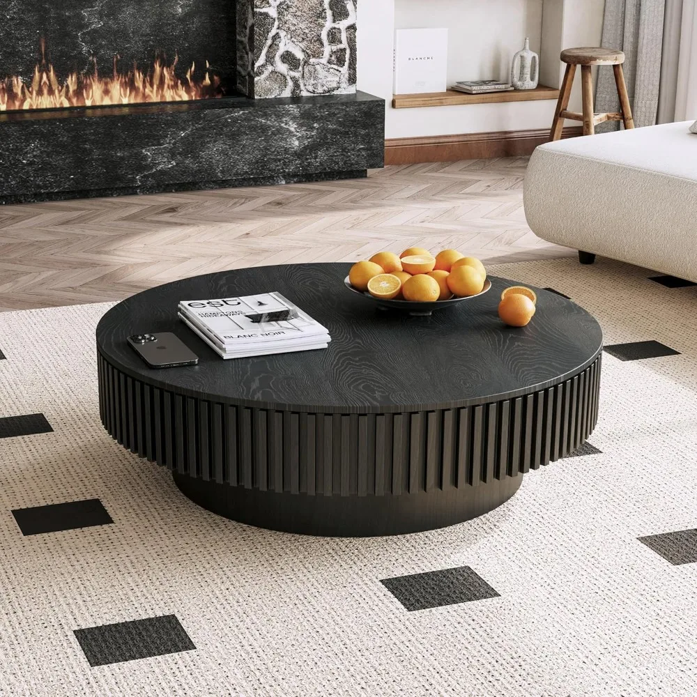 39'' Round Coffee Tables w/Storage, Modern Wooden Coffee Tables w/Solid Wood Veneered, Circle Center Table Accent Tea Table
39'' Round Coffee Tables w/Storage, Modern Wooden Coffee Tables w/Solid Wood Veneered, Circle Center Table Accent Tea Table