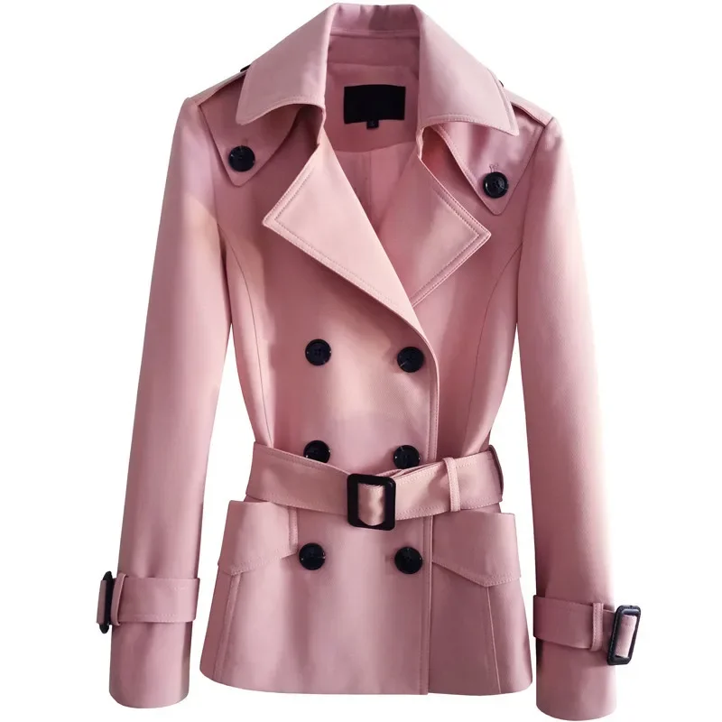 Pink Beige Black Trench Coat Women Autumn New Fashion Loose Short Windbreaker Double Breasted Big Pocket Belt Outerwear Female
Pink Beige Black Trench Coat Women Autumn New Fashion Loose Short Windbreaker Double Breasted Big Pocket Belt Outerwear Female