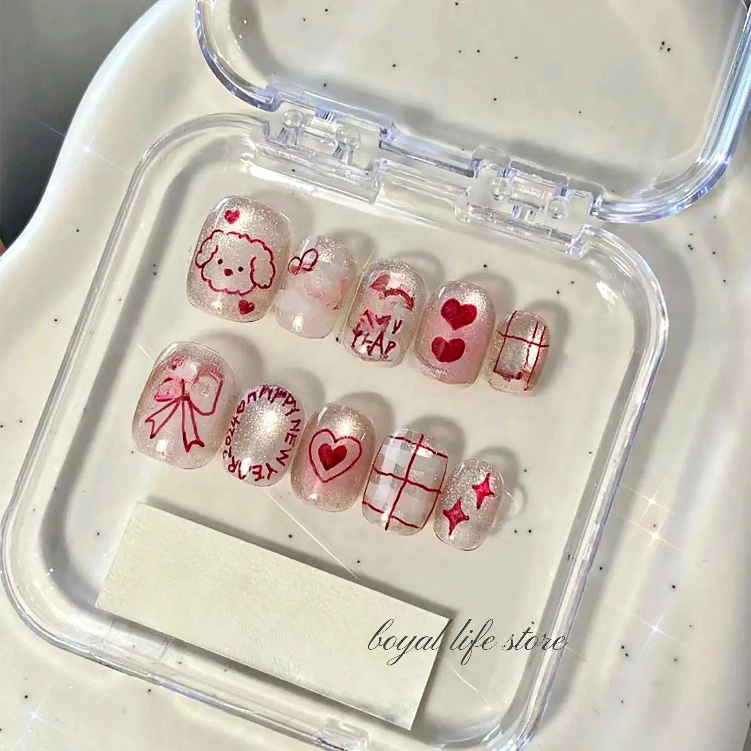 10pcs Ribbon Puppy Cat Eye Fake nails Nail tips Press on nails Soft gel tips nail Short nail False nails
10pcs Ribbon Puppy Cat Eye Fake nails Nail tips Press on nails Soft gel tips nail Short nail False nails