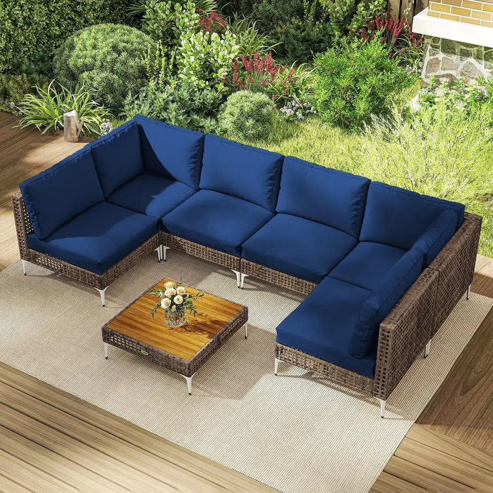 7 Piece Wicker Patio Furniture Set, Modular Outdoor Sectional with Thickened Cushions, Rattan Outdoor Furniture Conversation Se
7 Piece Wicker Patio Furniture Set, Modular Outdoor Sectional with Thickened Cushions, Rattan Outdoor Furniture Conversation Se