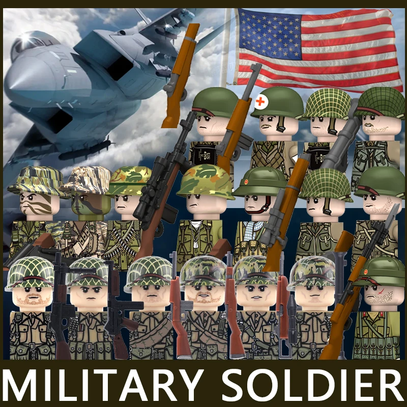 WW2 военные американские кавалерос солдатские фигурки строительные блоки пехота медицинский воин аксессуары пистолеты армейские кирпичи игрушки подарки для мальчиков
WW2 военные американские кавалерос солдатские фигурки строительные блоки пехота медицинский воин аксессуары пистолеты армейские кирпичи игрушки подарки для мальчиков