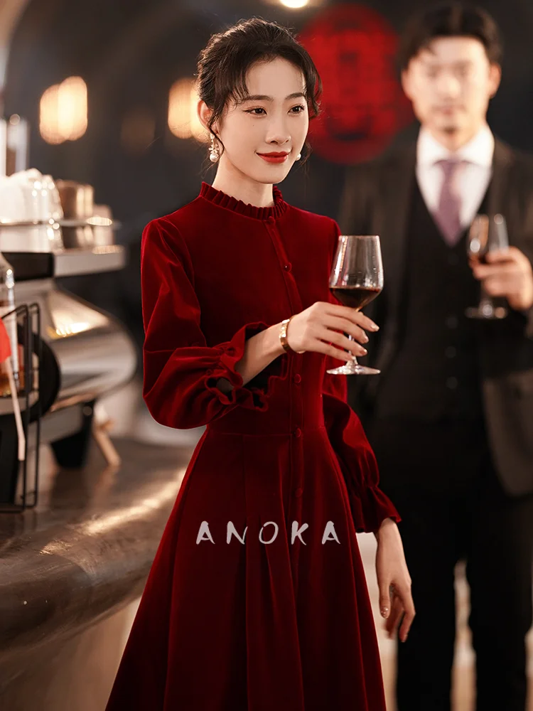 Ele Long Sve High Collar Wedding Dr for Engagement And Bridal Thank You Banquet Vintage Sle Floor Length Gown
Ele Long Sve High Collar Wedding Dr for Engagement And Bridal Thank You Banquet Vintage Sle Floor Length Gown