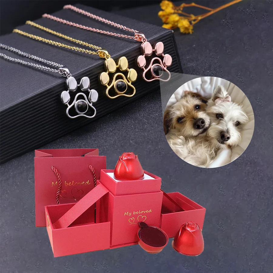 Custom Color Photo Projection Necklace With Red Rose Lifting Luxury Gift Box Exquisite 2025 Valentine's Day Mother's Day Jewelry
Custom Color Photo Projection Necklace With Red Rose Lifting Luxury Gift Box Exquisite 2025 Valentine's Day Mother's Day Jewelry
