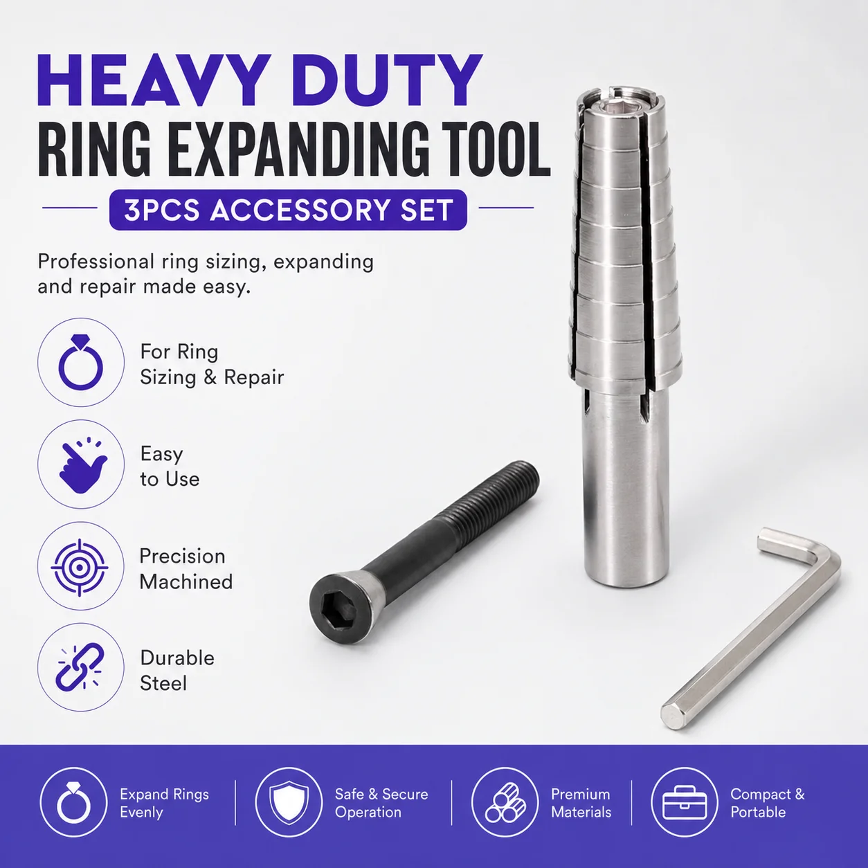 Adjustable Hexagonal Wrench Ring Extender. Handcrafted Jewelry Tool. Easily Change The Size Of The Ring Ring.
Adjustable Hexagonal Wrench Ring Extender. Handcrafted Jewelry Tool. Easily Change The Size Of The Ring Ring.